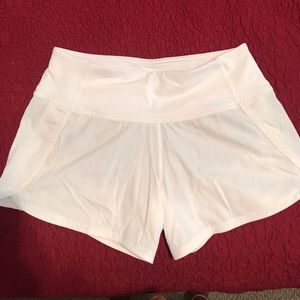 NEVER WORN White LuLu Lemon athletic shorts